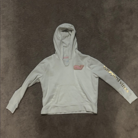 Vineyard Vines Other - NWOT Girls Vineyard Vines Kids Cream Hoodie with Pink Whale Patch. Size Small